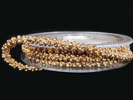 Taśma koralikowa złota