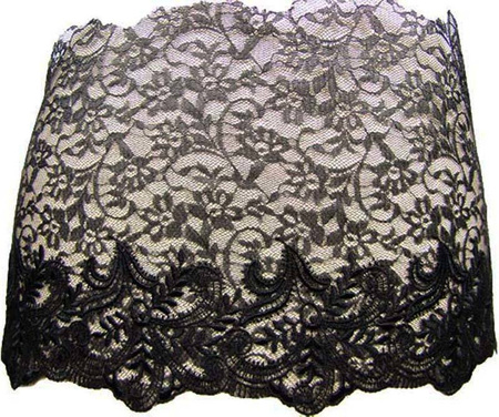 Koronka 18cm tiulowa czarna