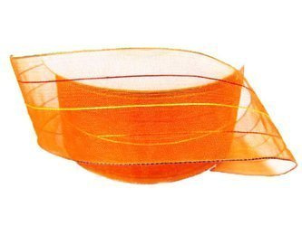 Wstążka 40mm organtyna PASKI pomarańczowa
