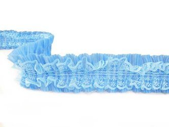 Taśma 50mm elastyczna koronka & tafta jasny turkus