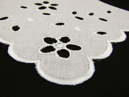 Kołnierzyk damski haft bawełna biały