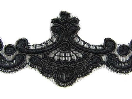 Koronka 6cm tiulowa czarna
