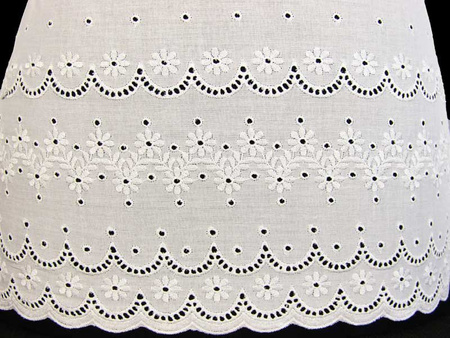 Koronka 135cm bawełniana haft angielski biała