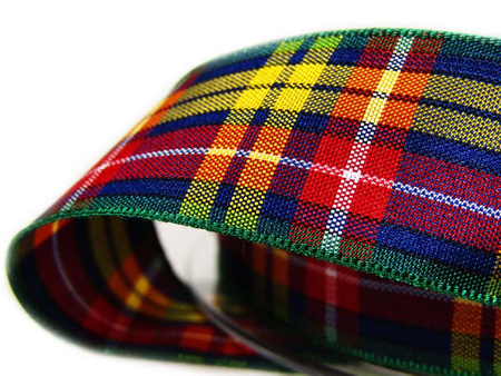 Wstążka 25mm kratka szkocka Buchanan