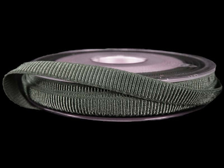 Taśma 8mm elastyczna ryps ciemny popiel