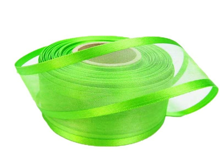 Wstążka 40mm organtyna LAMÓWKA zielona