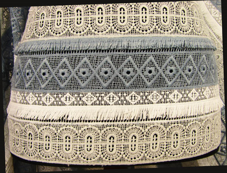 Koronka gipiurowa niebieska