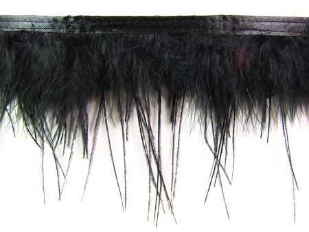 Taśma 10cm piórowa STRUŚ & MARABUT czarna