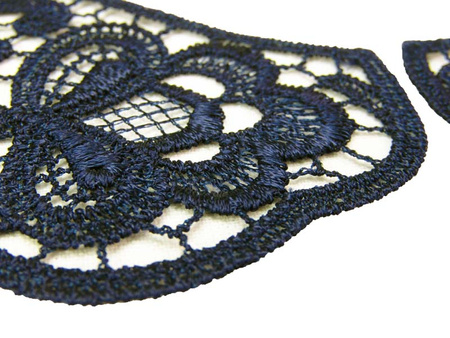 Kołnierzyk damski gipiura granat