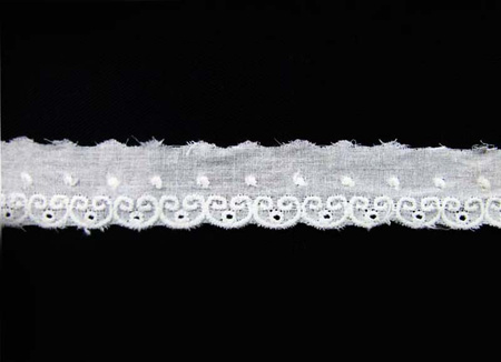 Koronka 2cm haft angielski biała