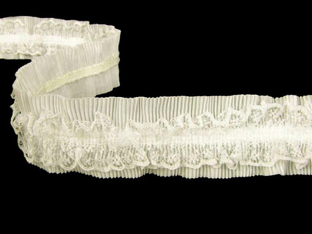 Taśma 50mm elastyczna koronka & tafta ecru