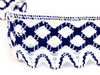 Koronka 6,8cm bawełniana biało-granatowa