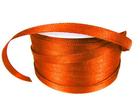 Wstążka 5mm atłas rdza ciemna