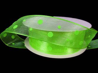 Wstążka 25mm organtyna KROPA zielona