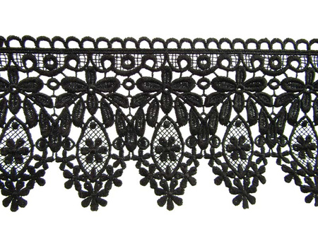 Koronka 12cm gipiurowa poly czarna
