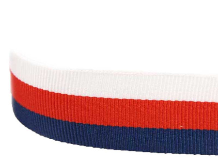 Taśma 20mm ryps LAMPAS biało-czerwono-granatowa