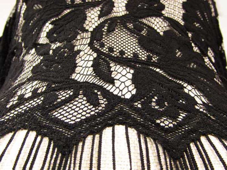 Koronka 150cm poliestrowa FLORES czarna