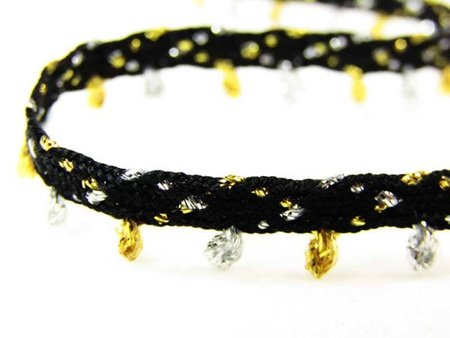 Taśma 0,5cm ozdobna czarna