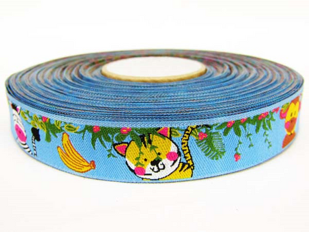 Taśma 16mm żakard AFRICA turkus