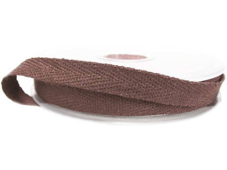 Taśma 10mm bawełniana jodełka brąz