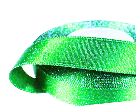 Wstążka 15mm atłas REXOR żywozielona