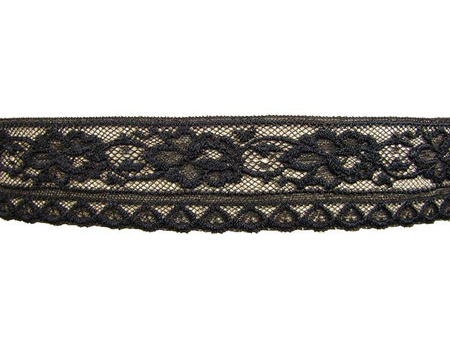 Koronka 5,5cm stabilna czarna