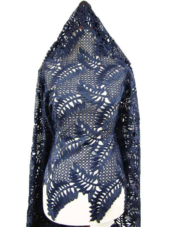 Koronka gipiurowa FERN LEAVES granat