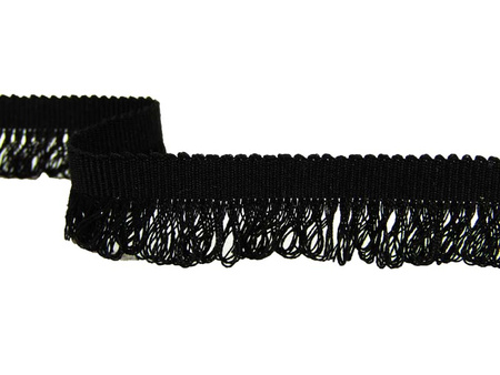 Taśma 1,6cm frędzel bawełna czarna