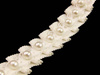 Taśma 18mm ryps plisowany z perłą ivory