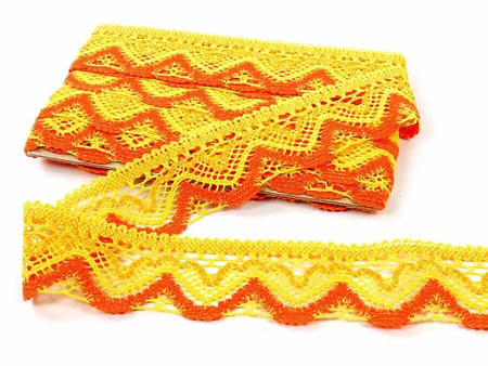 Koronka 5,8cm bawełniana żółto-pomarańczowa