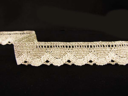 Koronka 3,7cm bawełniana len-ecru