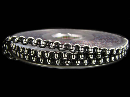 Taśma 0,6cm galonowa czarno-biała