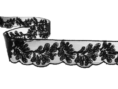 Koronka 3cm tiulowa czarna