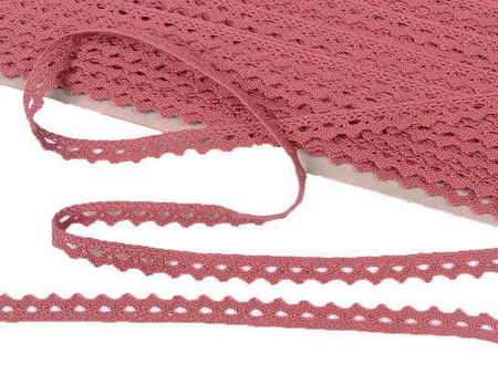 Koronka 0,8cm bawełniana róż koral