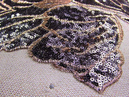 Tkanina 150cm tiulowa z cekinem czarna