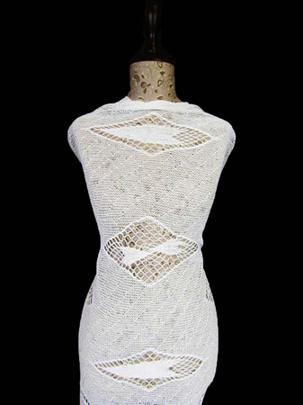 Koronka 120cm bawełniana klockowa biała