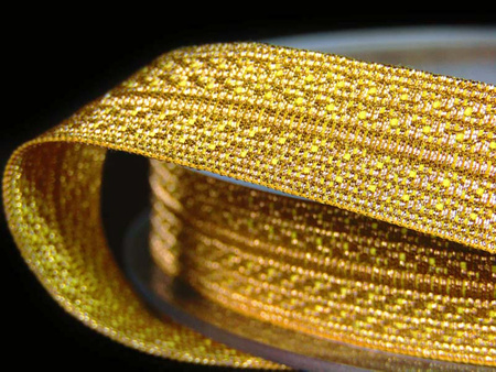Taśma 14mm żakardowa metalizowana złota