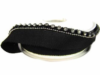 Wypustka 2cm rypsowa CYRKONIA czarna