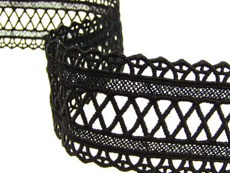 Wstawka 6cm gipiurowa poly czarna