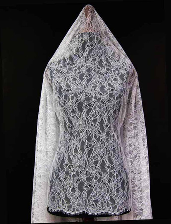 Koronka 140cm tiulowa podkład biała