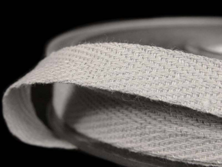 Taśma 10mm bawełniana jodełka jasny popiel