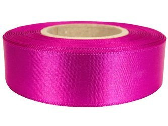 Wstążka 24mm atłas róż fuksja