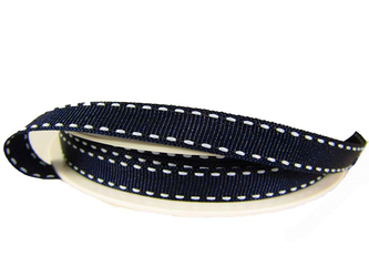 Taśma 0,9cm ryps stebnowana granat