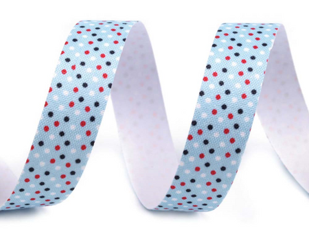 Taśma 15mm samoprzylepna KROPKI błękitna