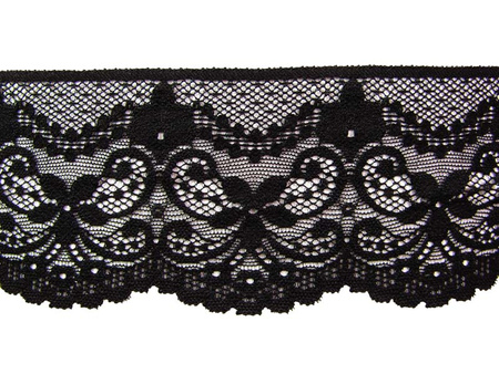 Koronka 7,5cm elastyczna czarna