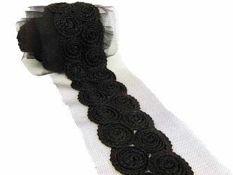Taśma 3,5cm tiulowa ESY-FLORESY czarna