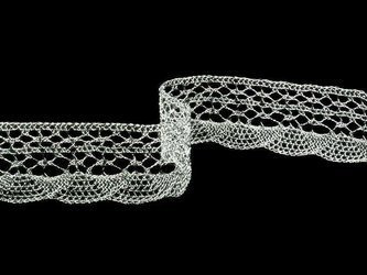Koronka 3,2cm lurex srebrna