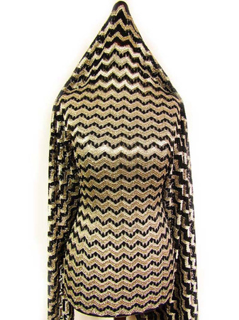 Koronka 145cm elastyczna czarno-złota