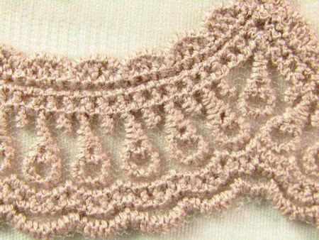 Koronka 7,5cm tiulowa antyczny róż