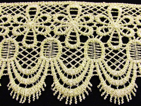 Koronka 7cm gipiurowa jasnozłota